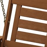 Furinno TIOMAN Outdoor 3 Seater Porch Swing with Stand, Natural Wood view 5