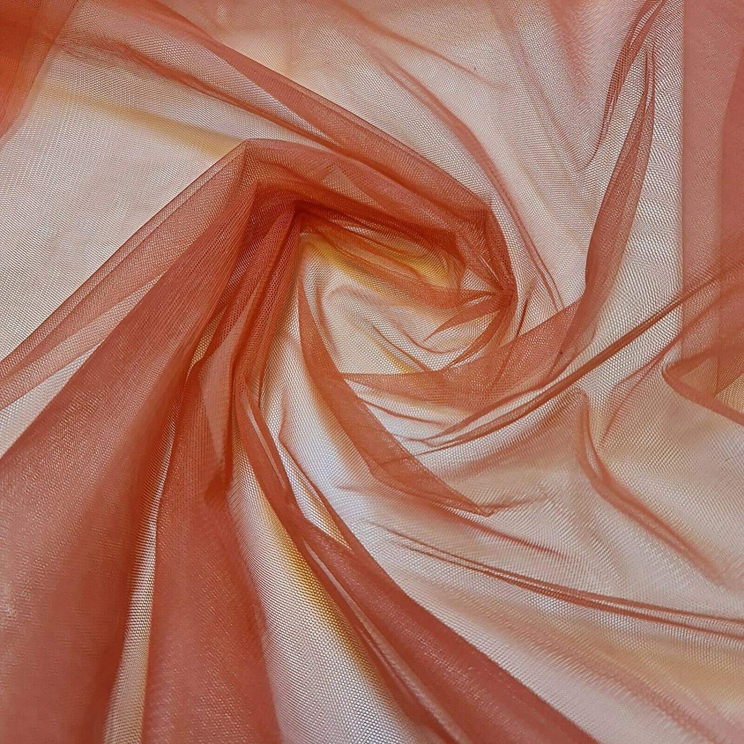 *Clearence*Wedding Arch MESH NET Fabric Sash Bows Wedding Table Runner (150cm Wide) by The Meter (Coral, 5 Meter)