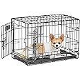MidWest Homes for Pets Dog Crate | MidWest Life Stages XS Double Door Folding Metal Dog Crate | Divider Panel, Floor Protecting Feet, Leak-Proof Dog Pan | 22.5L x 14W x 16H inches, XS Dog Breed