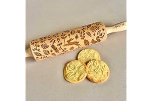 FOREST ANIMALS Rolling pin. Wooden embossing rolling pin with paw pattern. Birthday gift for nature lovers. Wooden Embossing 