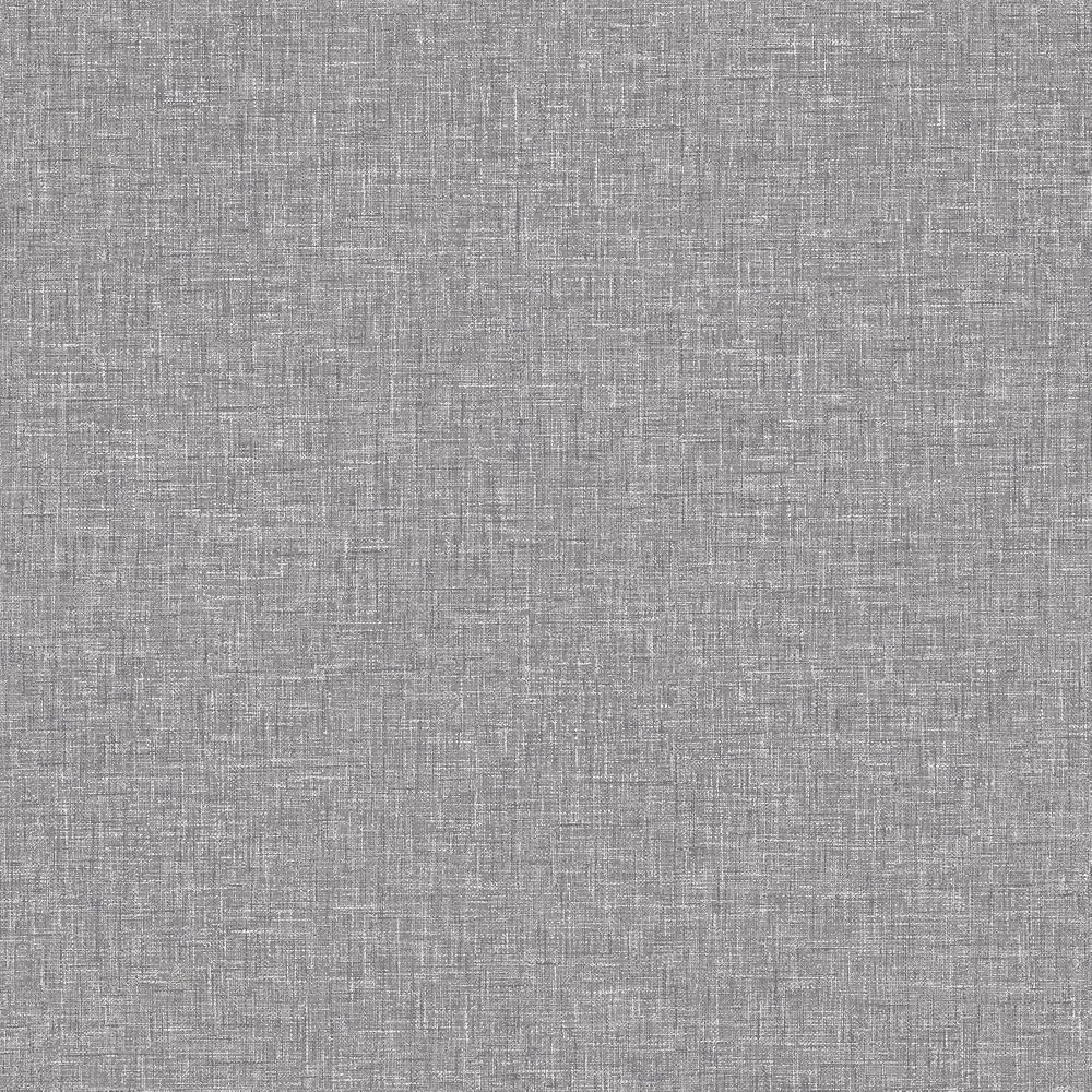 Arthouse Mid Grey Textured Linen Wallpaper - Subtle Lustre Finish