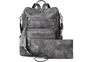 Shrrie Backpack Purse for Women Leather Backpack Fashion Designer Travel Backpack Convertible Shoulder Bag