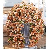 HyeFlora Bougainvillea Artificial Hanging Flowers Plants for Outdoors Decoration, 2pcs Faux Bougainvillea Vines Brown Fake Flowers Realistic UV Resistant Silk Flowers for Outside Planter Yard Porch
