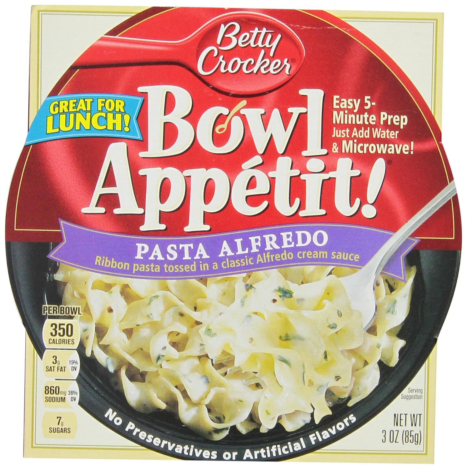 Betty Crocker Bowl Appetit, Pasta Alfredo, 85 Grams Bowls (Pack of 12