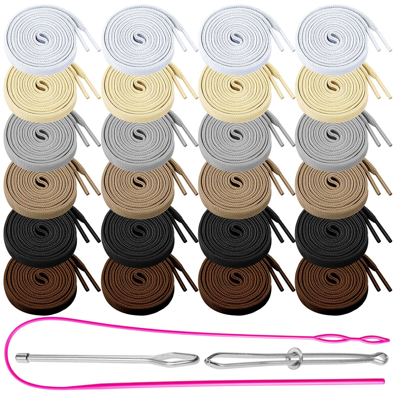 Photo 1 of Sweatshirt Drawstring Replacement - 24Pcs Premium Black White Brown Hoodies Drawstring, Hoodie Strings with 3Pcs Drawstring Threader for Pants Shorts