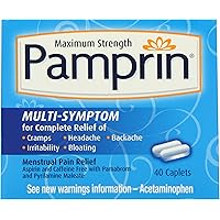 Pamprin Maximum Strength Multi-Symptom Menstrual Relief Tablets, 40-Count Boxes (Pack of 3)