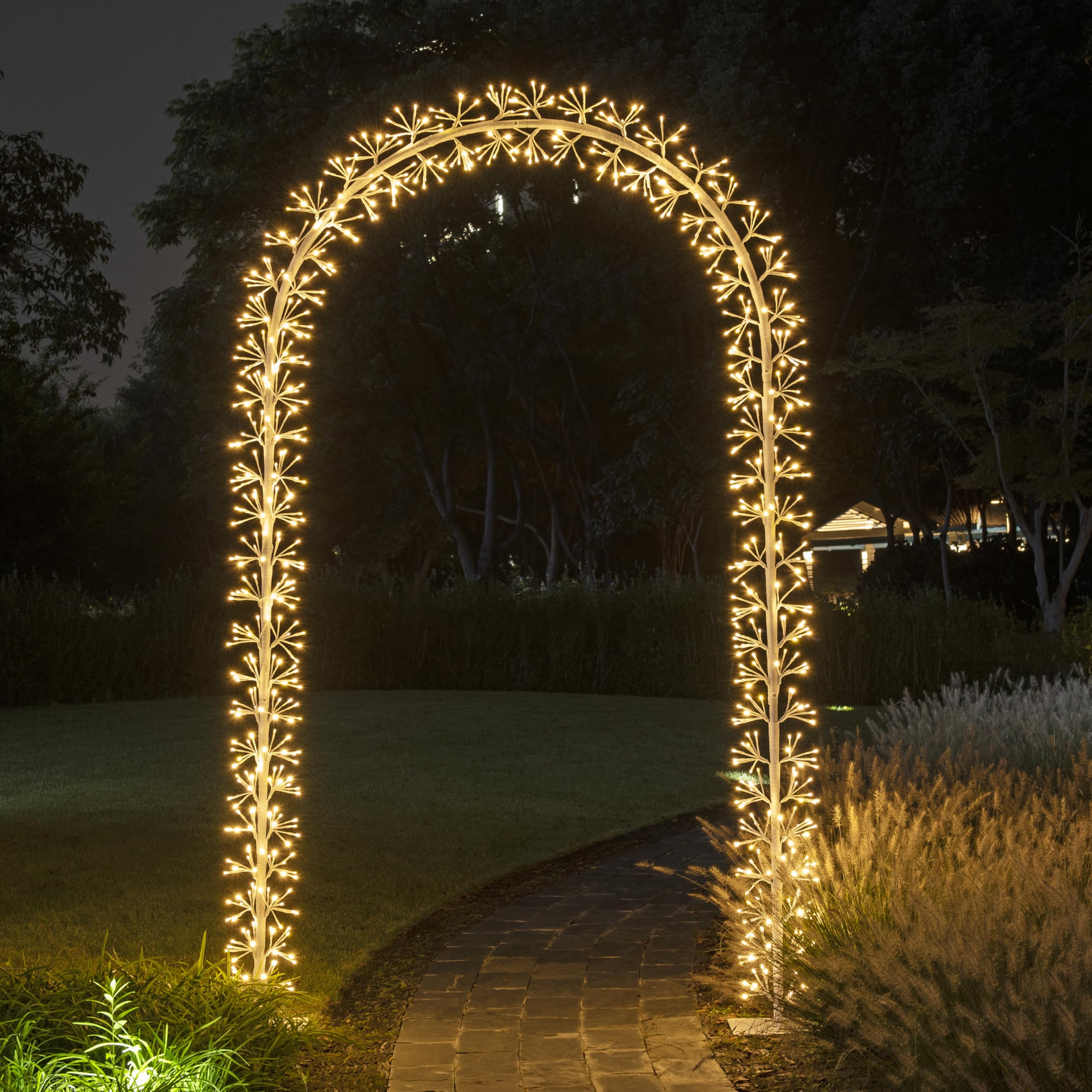 Photo 1 of Lightshare Lighted Garden Arbors Bridal Wedding Arch Backdrop Stand Outdoor Indoor Party Decoration (White)
