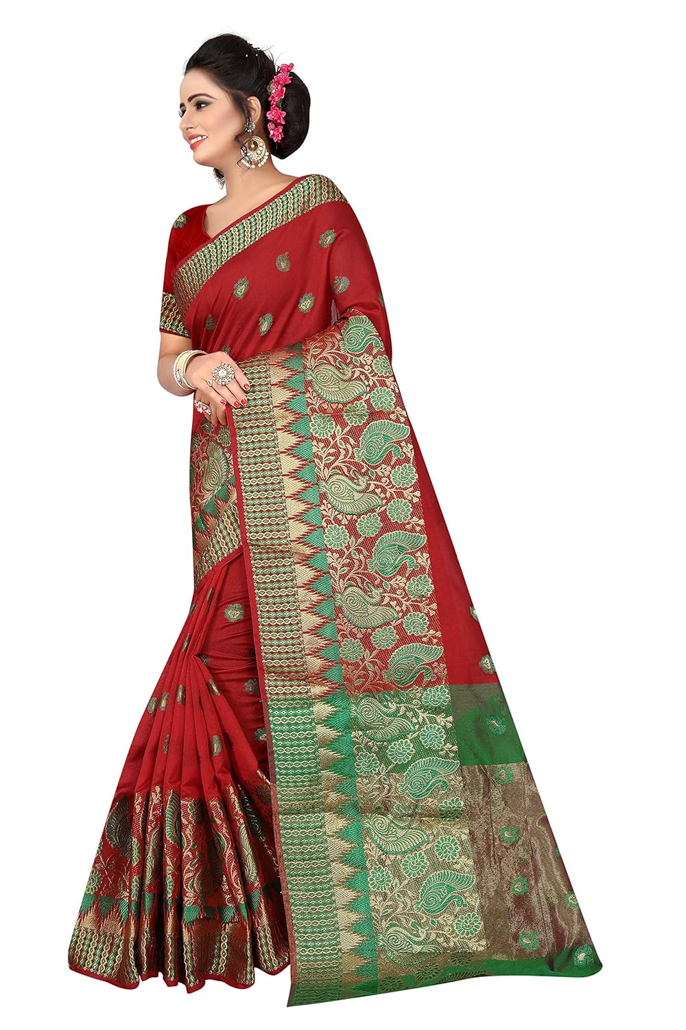 shiroya brothers women's cotton saree with blouse piece