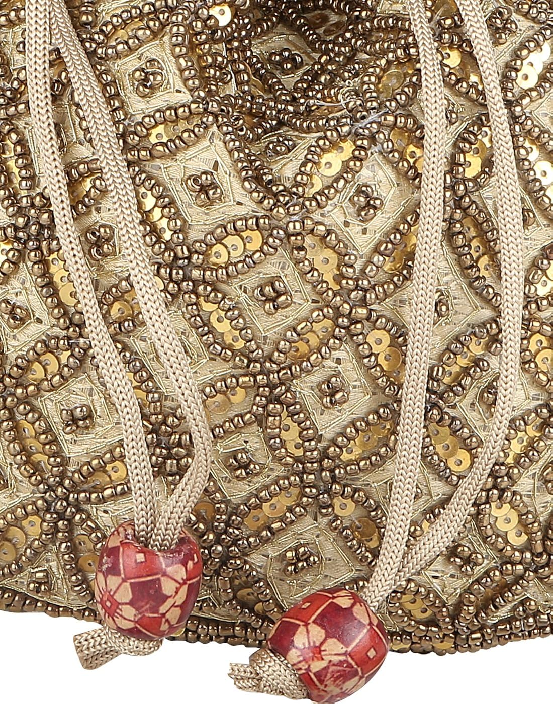 fashiondrobe women's broad potli (golden)(fdbp003)