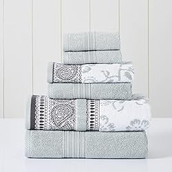 Modern Threads 6 Piece Set, 2 Bath Towels, 2 Hand