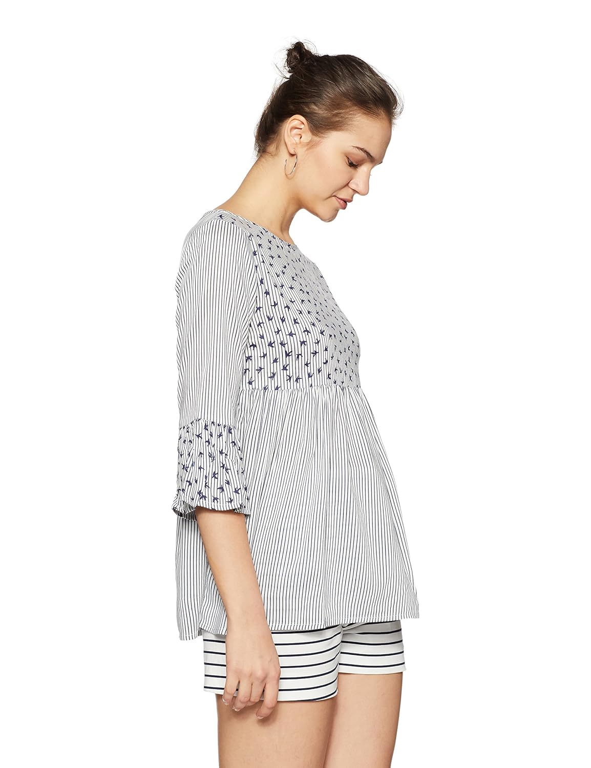 styleville.in women's striped regular fit top