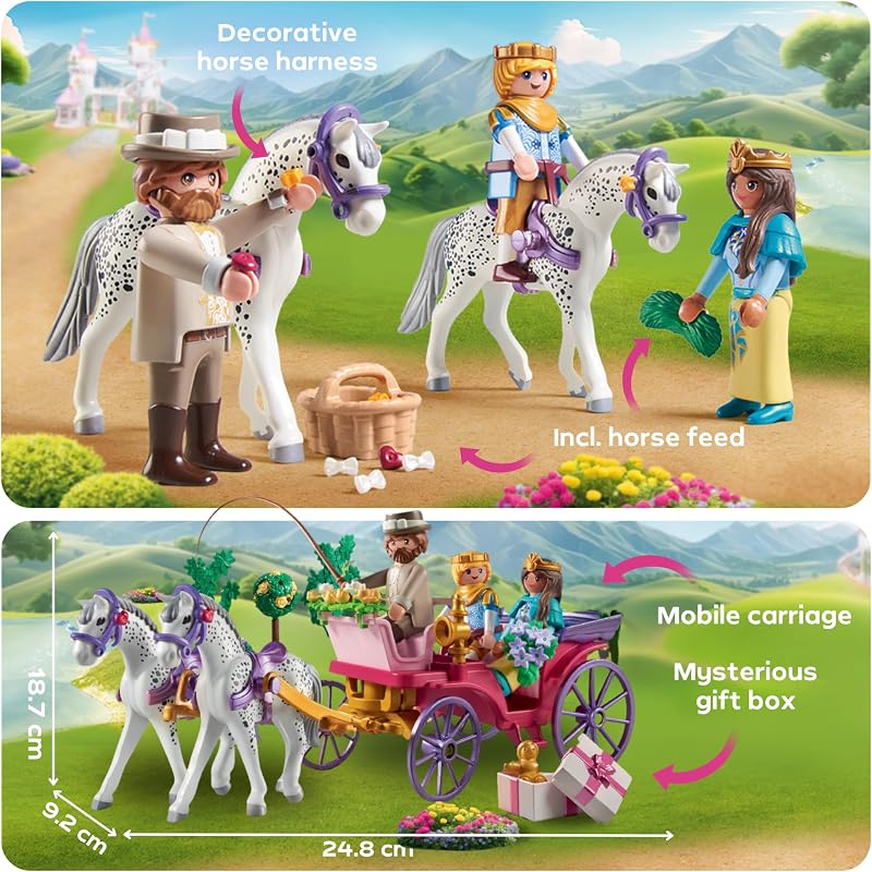 | Princess Magic | Passeggiata in carrozza reale con principessa e principe | Giocattolo della principessa | Giocattolo da favola per bambini dai 4 anni in su | 71846