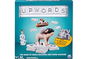 Upwords, The Game of Quick Stacking & Word Hacking with Stackable Letter Tiles, 2022 Edition | Word Games | Board Games for K