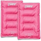 Cool Coolers by Fit & Fresh 2 Pack XL Soft Ice Packs for Cooler, Flexible Stretch Nylon, Lunch Box Ice Packs, Large Reusable Freezer Packs, Hot Pink