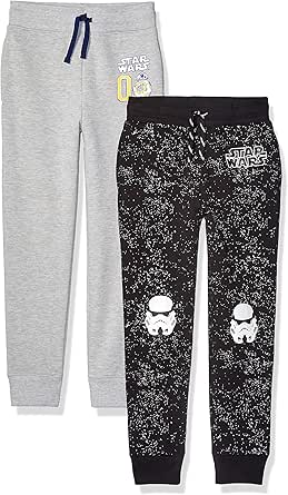 Spotted Zebra Disney | Marvel | Star Wars Boys and Toddlers' Fleece Jogger Sweatpants, Pack of 2