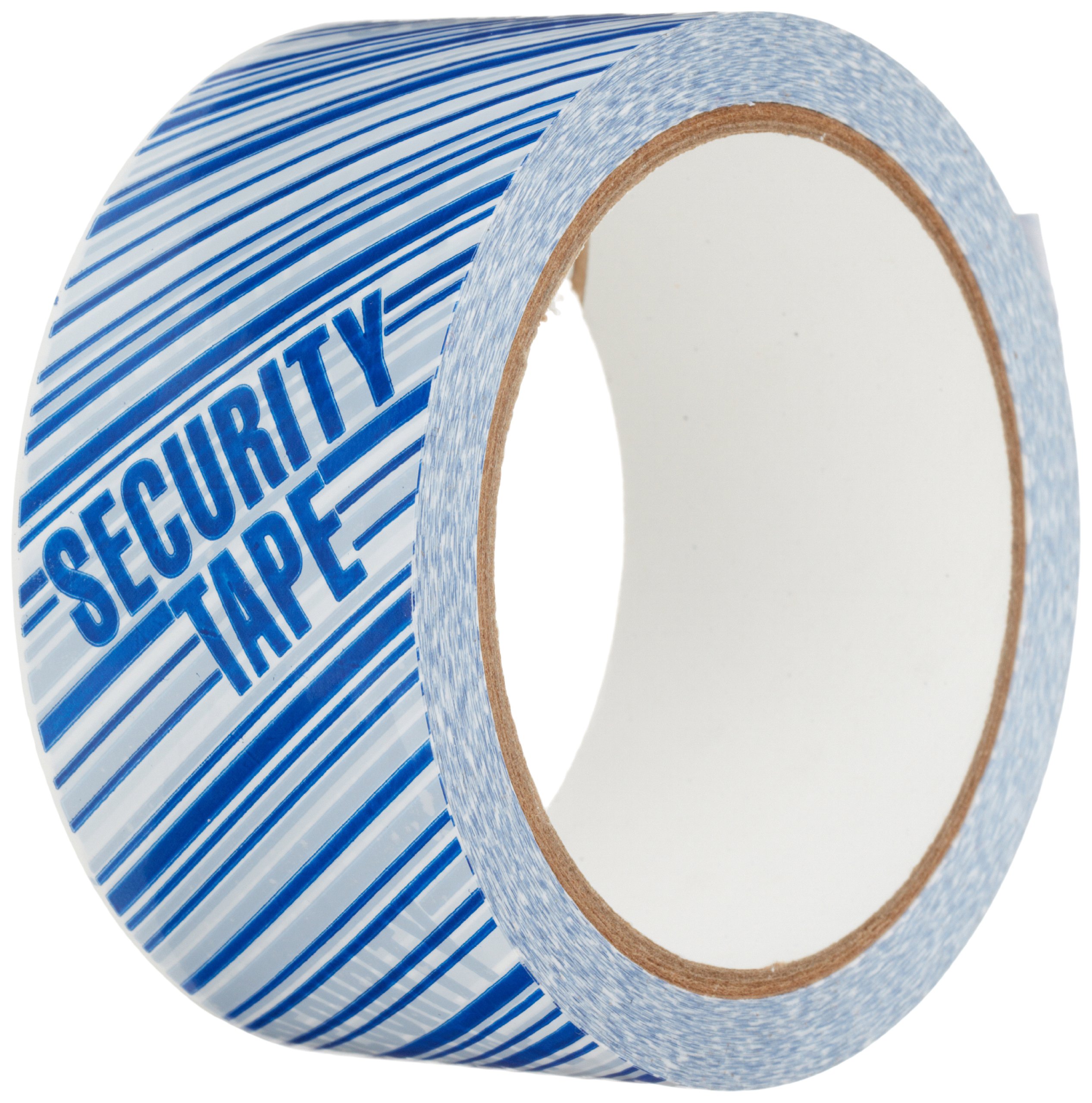 TapeCase 150SP-7 Printed White Carton Sealing Tape with Blue Lettering - "Security" Tape - 2" x 55yds (1 Roll)