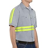 Red Kap Mens Short Sleeve Wrinkle-Resistant Cotton Work Shirt