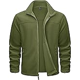 TACVASEN Men's Polar Fleece Jackets Lightweight Soft Winter Thermal Coats Outdoor Windproof Zip Up Jacket with Pockets