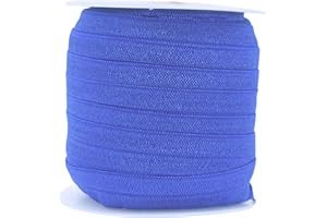 Mandala Crafts Royal Blue Elastic Fold Over Elastic 5/8 Inch Stretchy Ribbon for Hair Tie Headband Baby Hair Bow - 20 Yds Foldover Elastic Ribbon FOE Elastic Bands for Sewing