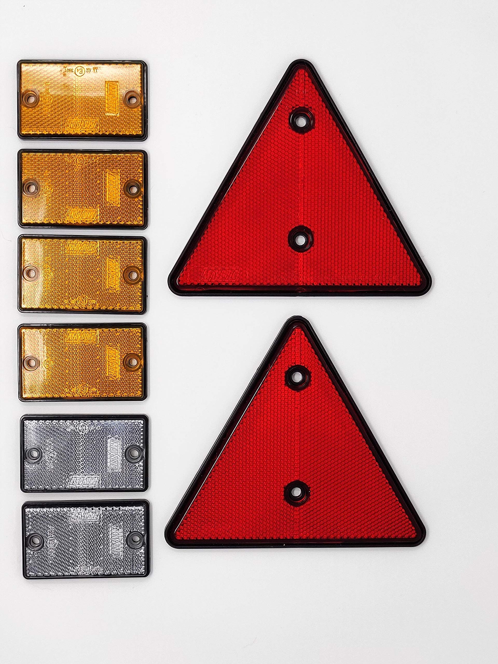 BITS4REASONS MAYPOLE NEW MODEL FULL CARAVAN TRAILER HORSE BOX SAFETY REFLECTOR KIT SELF ADHESIVE AND BOLT OPTION ON SIDE & FRONT UNITS - MADE IN ENGLAND