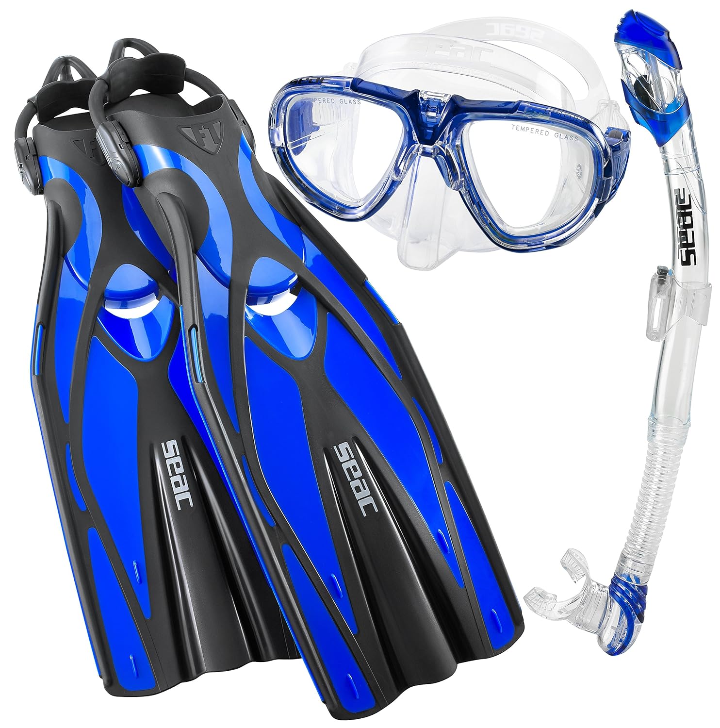 Scuba Diving Gear Seac Pro Dive Mask Fin Snorkel Set Outdoor Recreation Sports & Outdoors