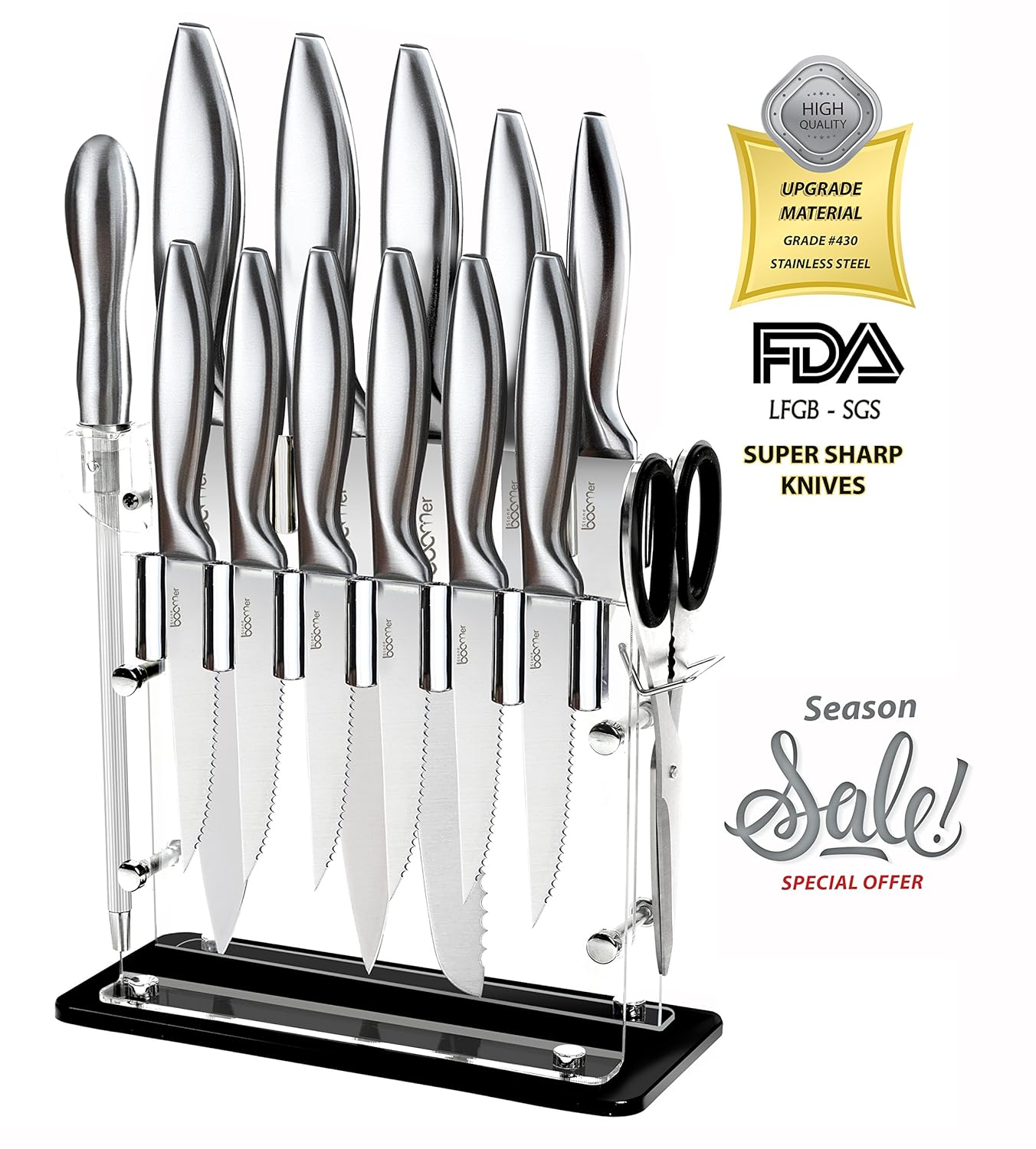 Knife Set, Kitchen Chef Knives Stone boomer 14 Piece