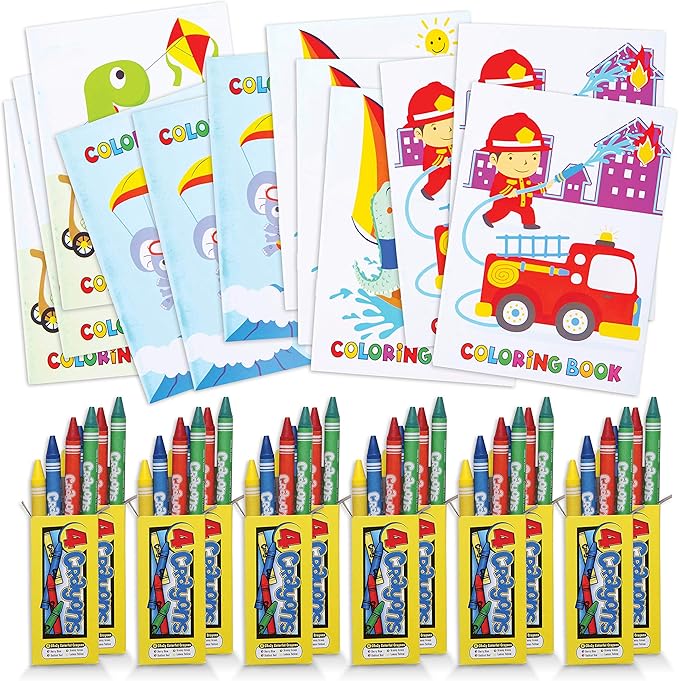 Bulk Party Pack of Coloring Books and Crayons