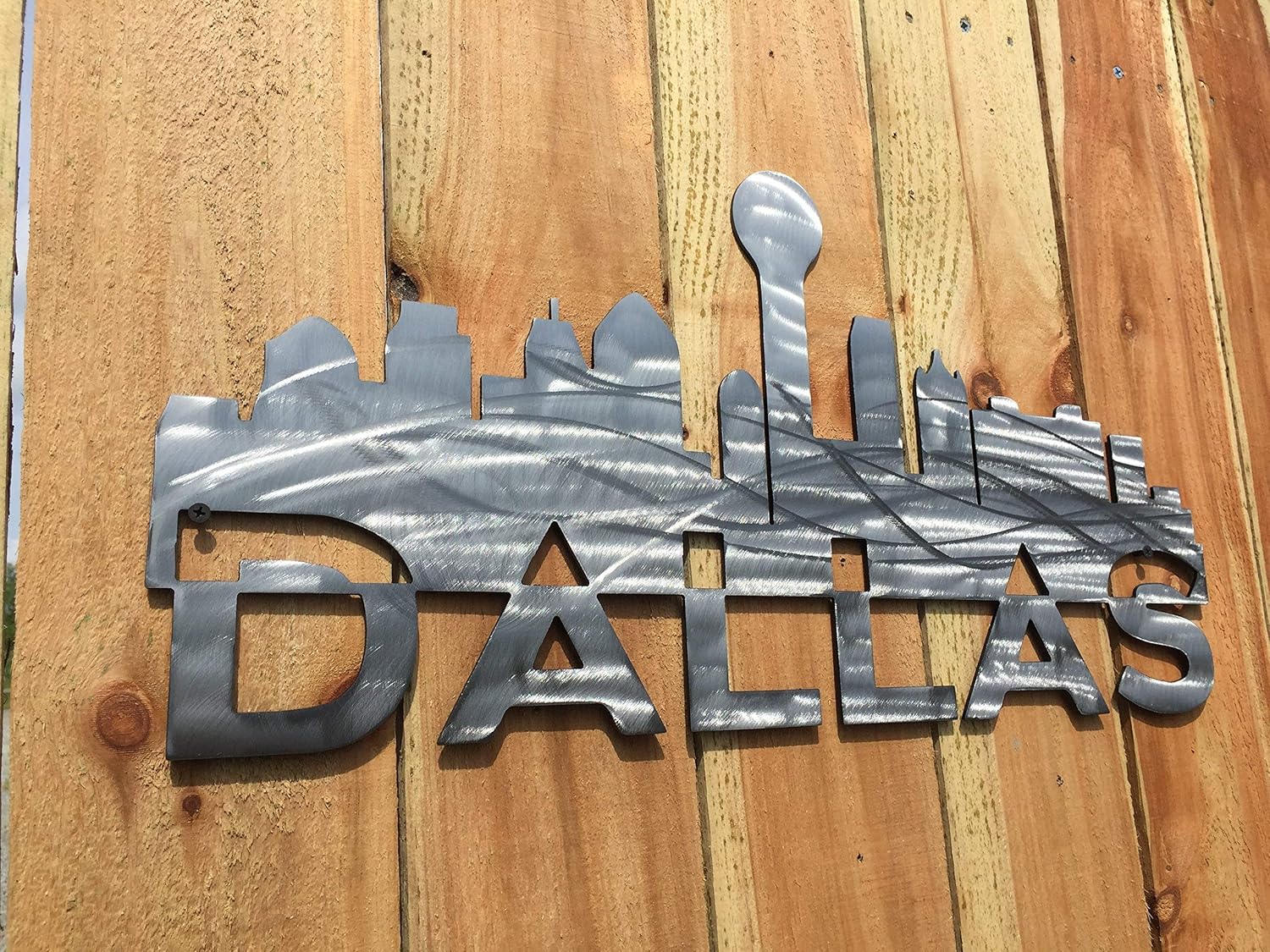 Dallas Texas City Skyline Metal Art Handmade