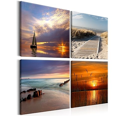 murando - Bilder Landschaft 40x40 cm - Vlies Leinwandbild - 4 TLG - Kunstdruck - modern - Wandbilder XXL - Wanddekoration - D