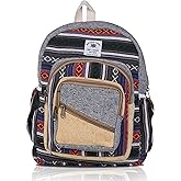 Marubhumi Hemp Backpack Lightweight Traveling Backpacks Cotton Stripe Daypack Handmade Himalayan Bohemain Backpack (Medium 13"X10"X4")