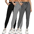 FULLSOFT 3 Pack Sweatpants for Women-Womens Joggers with Pockets Athletic Leggings for Workout Yoga Running