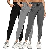 3 Pack Sweatpants for Women-Womens Joggers with Pockets Athletic Leggings for Workout Yoga Running