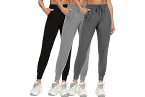 FULLSOFT 3 Pack Sweatpants for Women-Womens Joggers with Pockets Athletic Leggings for Workout Yoga Running