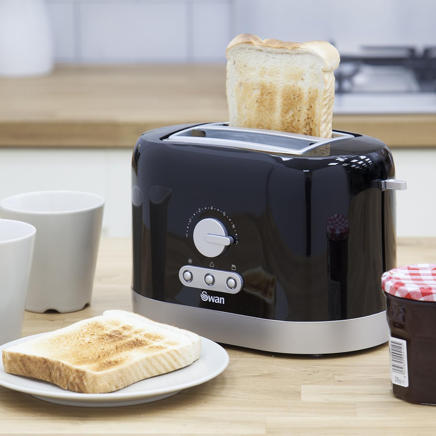 Swan 2 Slice Toaster Compact Black My Kitchen Accessories