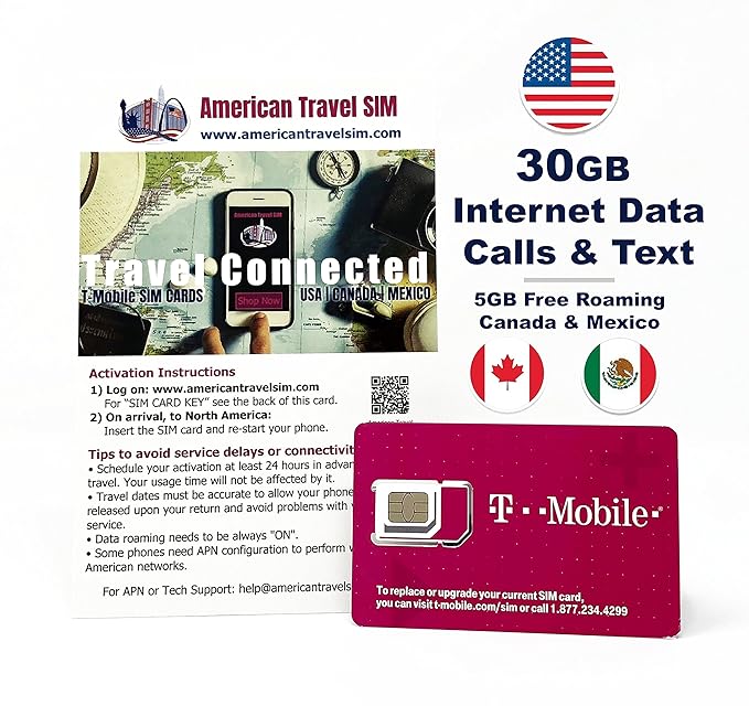 Tarjeta SIM Estados Unidos, Mejíco, Canada Prepaid Amazon.es