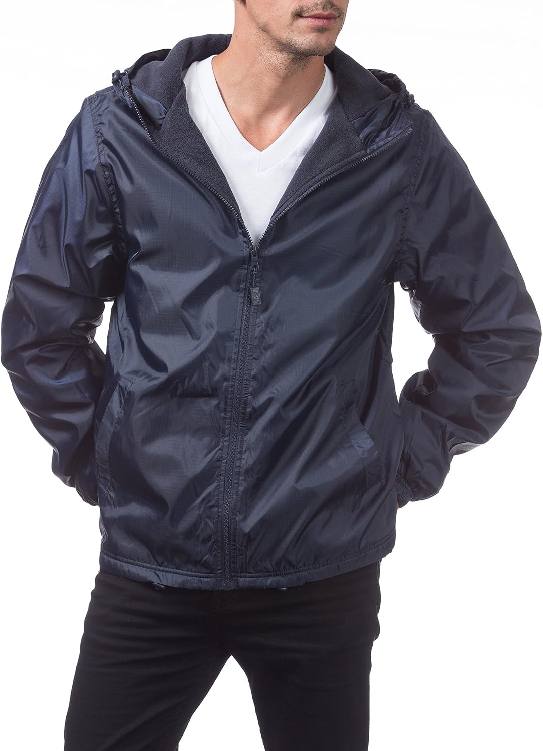 Pro Club Fleece Lined Windbreaker Jacket at  Men’s Clothing store