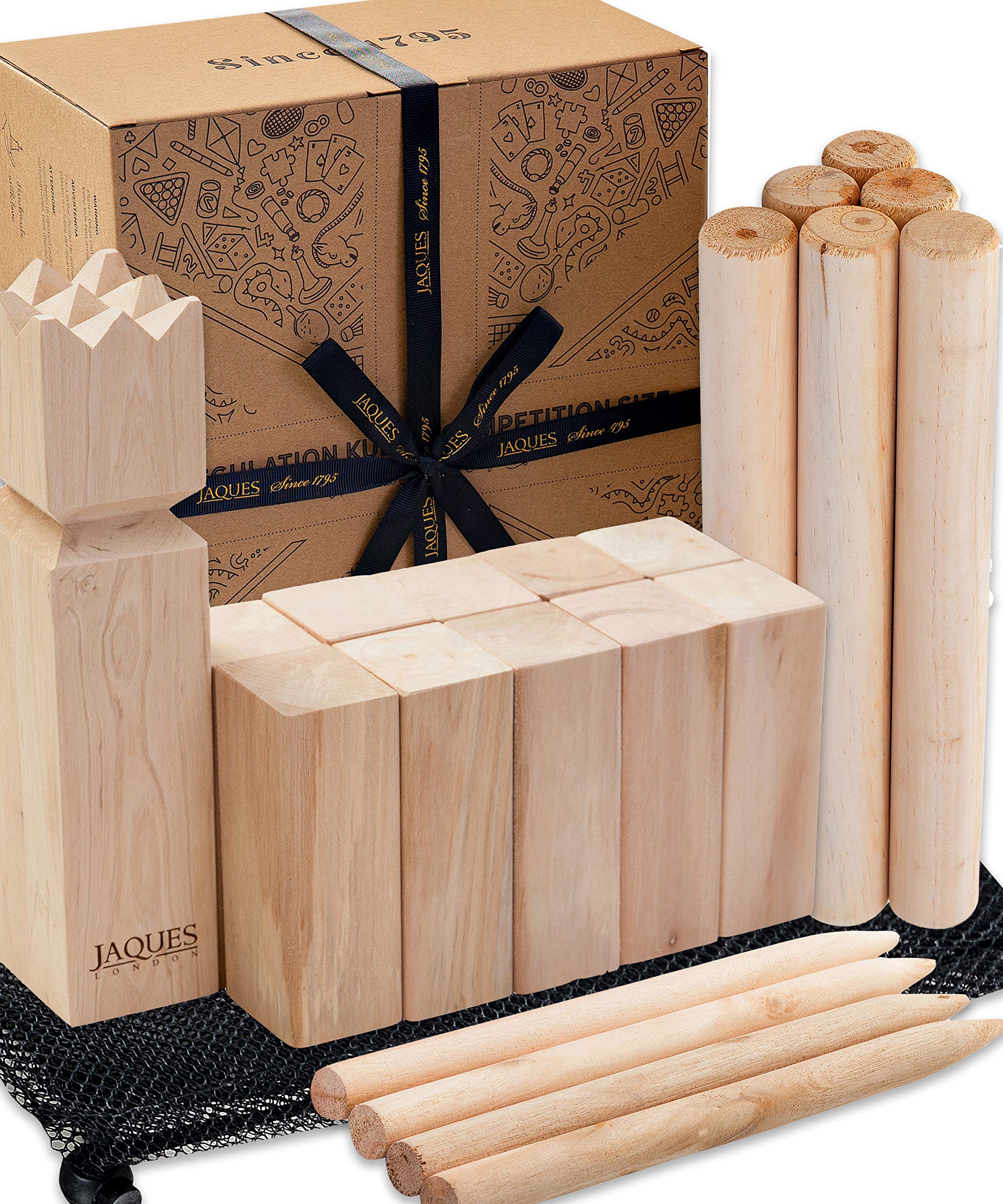 Jaques of London Regulation-Size Kubb Outdoor Games | Garden Family Games for Kids and Adults | Kubb Game | Wooden Outdoor Games | Since 1795