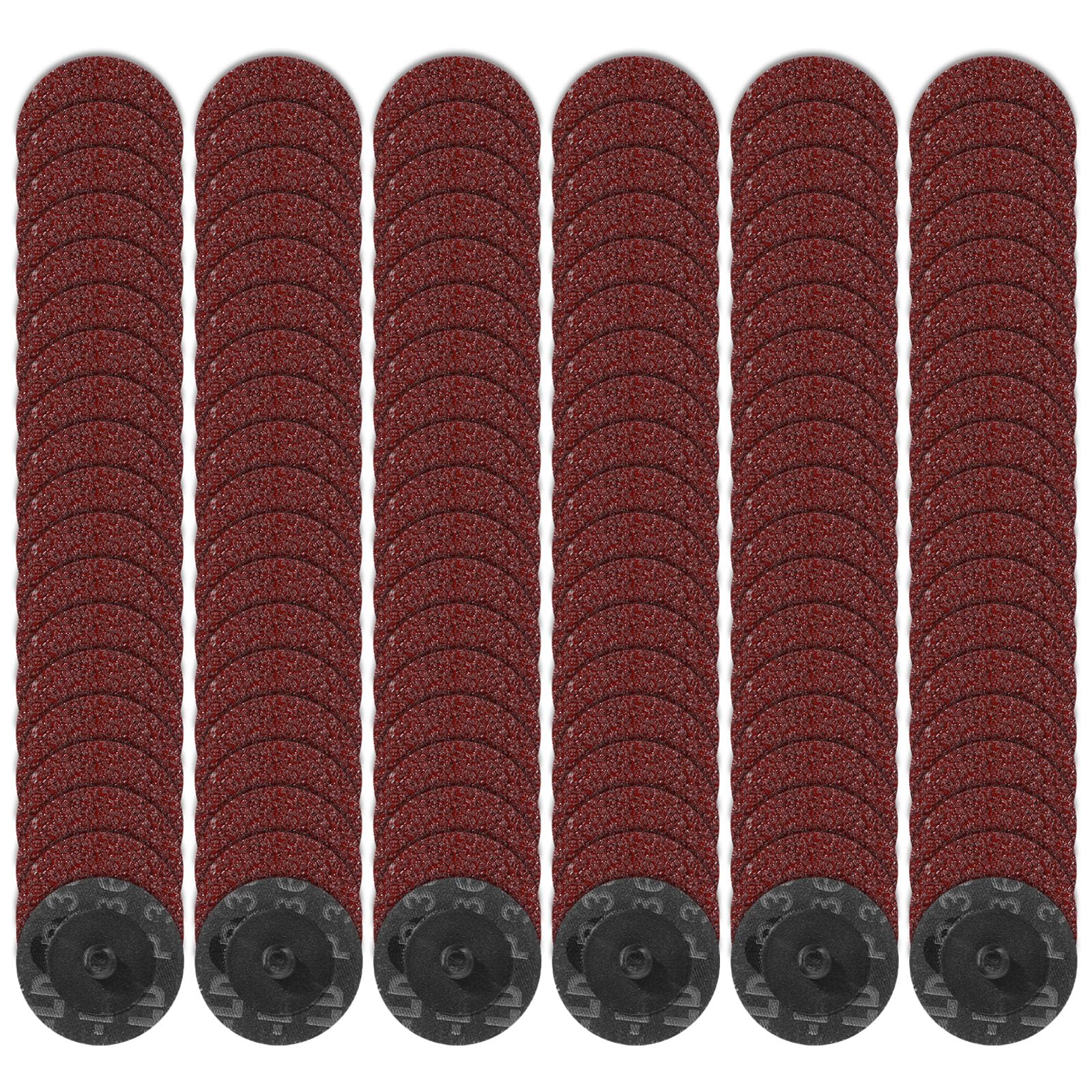 Photo 1 of 150 Pieces 2 Inch Sanding Discs 36 Grit Roll Lock Die Grinder for Die Grinder Surface Prep Sanding Disc for Surface Prep Strip Grind Polish Finish Burr Rust Paint Removal Red