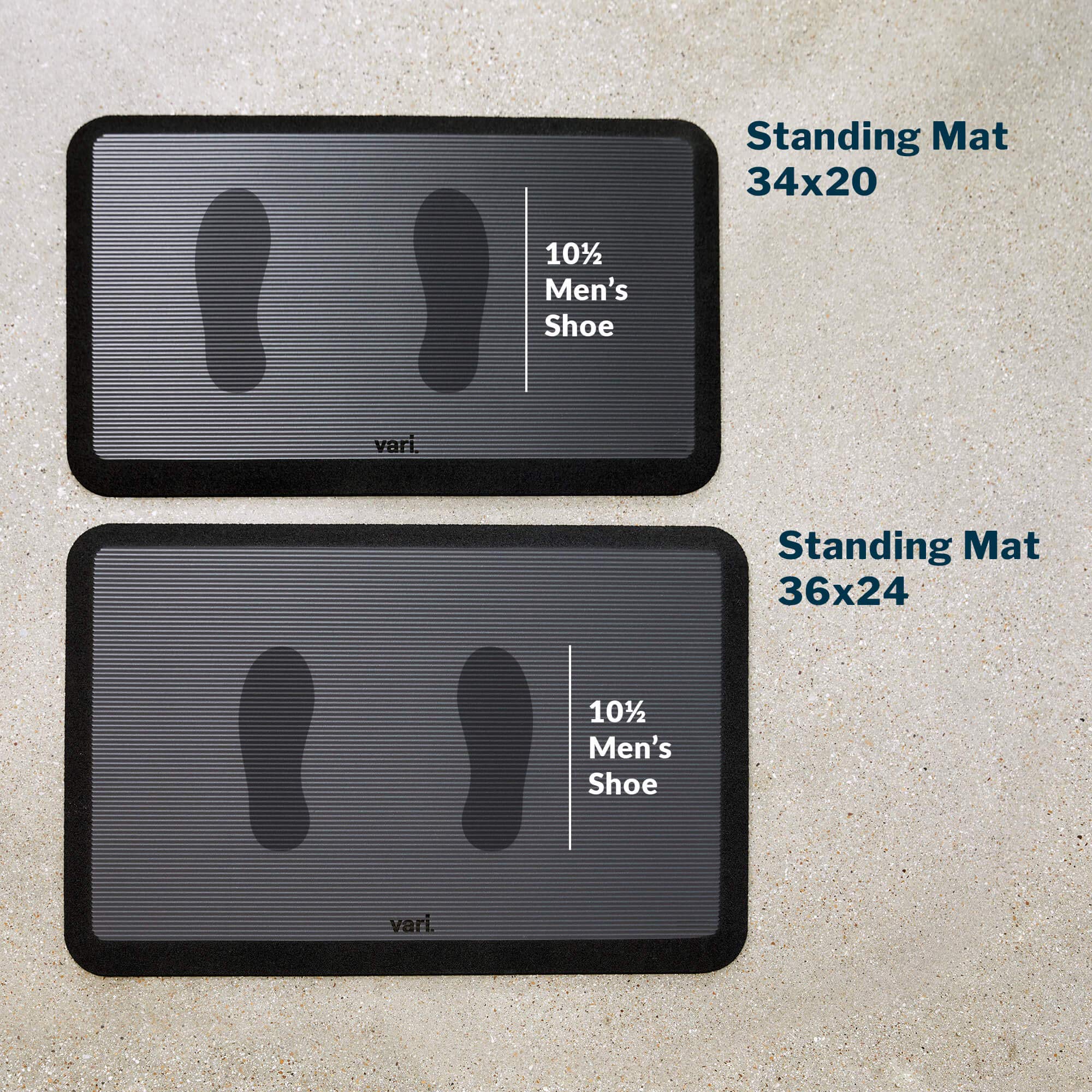 Vari Standing Mat 36x24 (VariDesk) - Anti Fatigue Non-Slip Mat - Standing Desk Accessory, Cushioned for Comfort - Perfect for Home, Office, or Kitchen Indoor Floor - Black