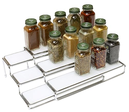Deco Brothers Spice Rack Tier Expandable Shelf Organizer, Chrome