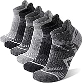 ANTSANG 6 Pairs Merino Wool Ankle Hiking Running Socks Compression Thick Cushion Breathable No Show Socks for Men Women