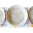 Handwoven Palm Baskets by Jacq & Jürgen - 3 Pack Natural Color - Medium Size Bundle - Traditional Mexican Tortillero - White Cloth