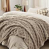 Bedsure Comforter King Size 5 Pieces - King Size Comforter Set with Checkered Throw Blanket and Decorative Pillow, Lightweiget Bedding, All Season Bedding Sets, Linen Beige