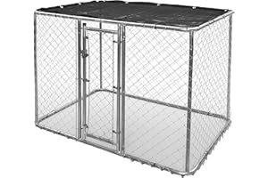 MidWest Homes For Pets Chain Link Portable Kennel with a Sunscreen, 6 by 6 by 4 Feet