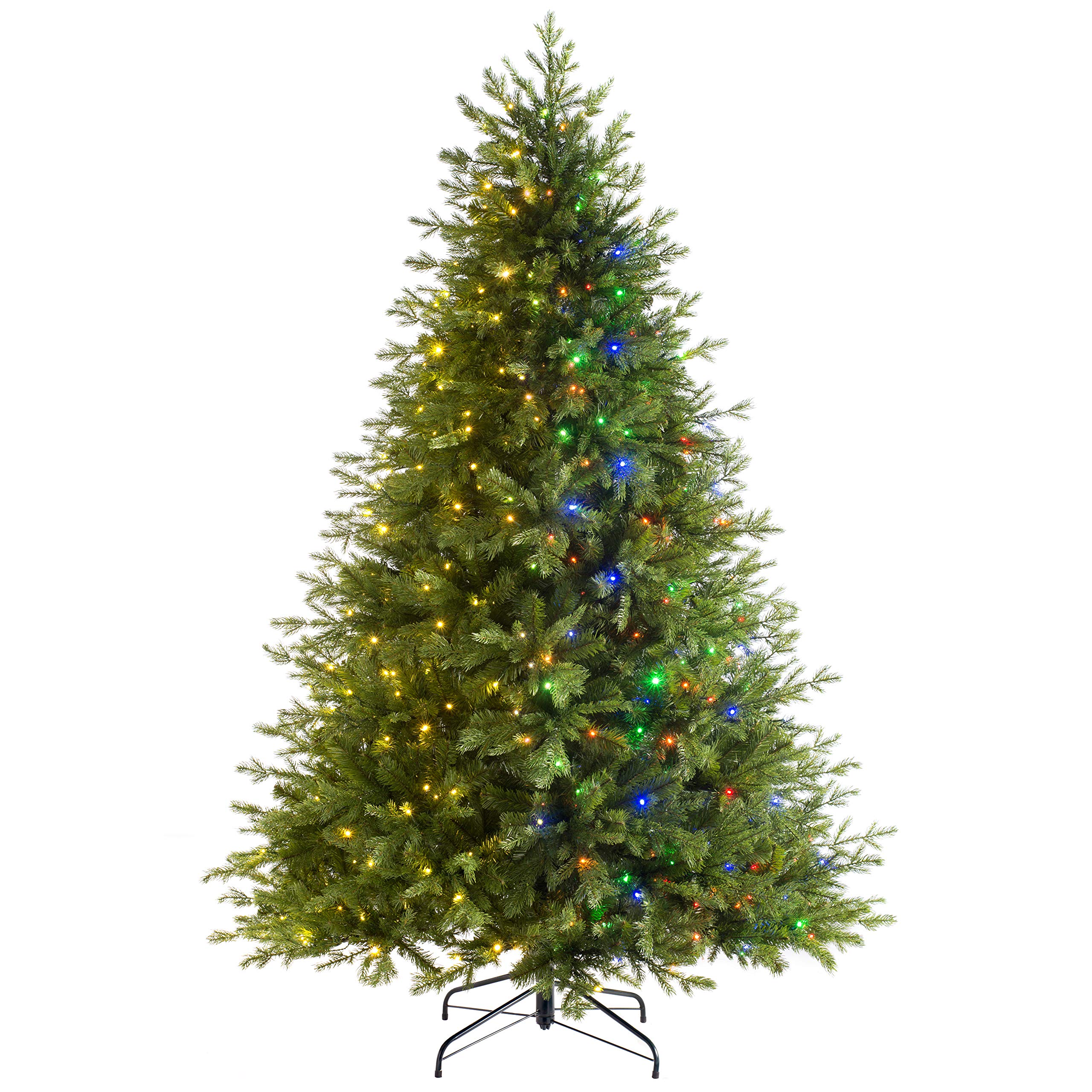 WeRChristmas Pre-Lit Windsor Fir Function Christmas Tree with 400 Multi Dual LED Lights, Green, 6 feet/1.8 m