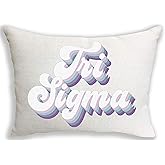 Sorority Shop Sigma Sigma Sigma Pillow – Retro Design, 12" x 16" Lumbar Pillow Sorority