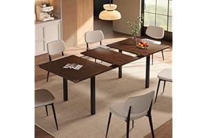 Einhomn Modern Extendable Dining Table for 4-6, 63" Farmhouse Kitchen Table, Rectangular Dining Room Tables for Dining, Kitchen, Office, Living Room, Wooden Tables, Space Saving (Espresso)