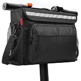 Mobility Scooter Bag with Reflective Strip &ndash; Durable 1680D Oxford Fabric, Large Storage with Laptop Compartment, Cup Holders &amp; Shoulder Strap &ndash; Universal Fit for Electric &amp; Knee Scooters