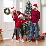 Giggling Getup Santa Hat Premium Red Velvet Plush Pom Pom One Size Adult Kids view 5