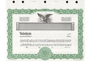 HUBCO Goes KG2 Stock Certificate, Green, 15-Pack